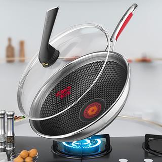 康巴赫控温款Wise50Pro炒锅蜂窝不粘锅 不锈钢菜锅家用