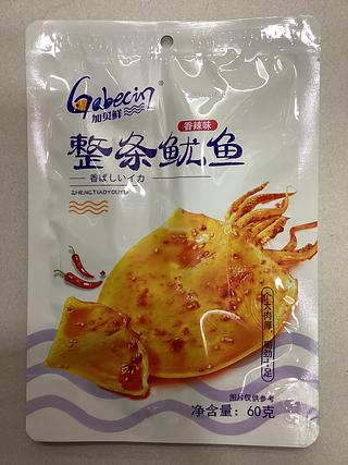 加贝鲜—整条鱿鱼（香辣味）60克